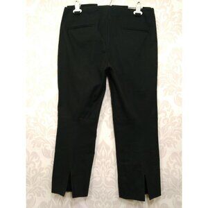 Theory Black Cropped Capri Pants Womens 4 Cotton Blend back Slits Vents